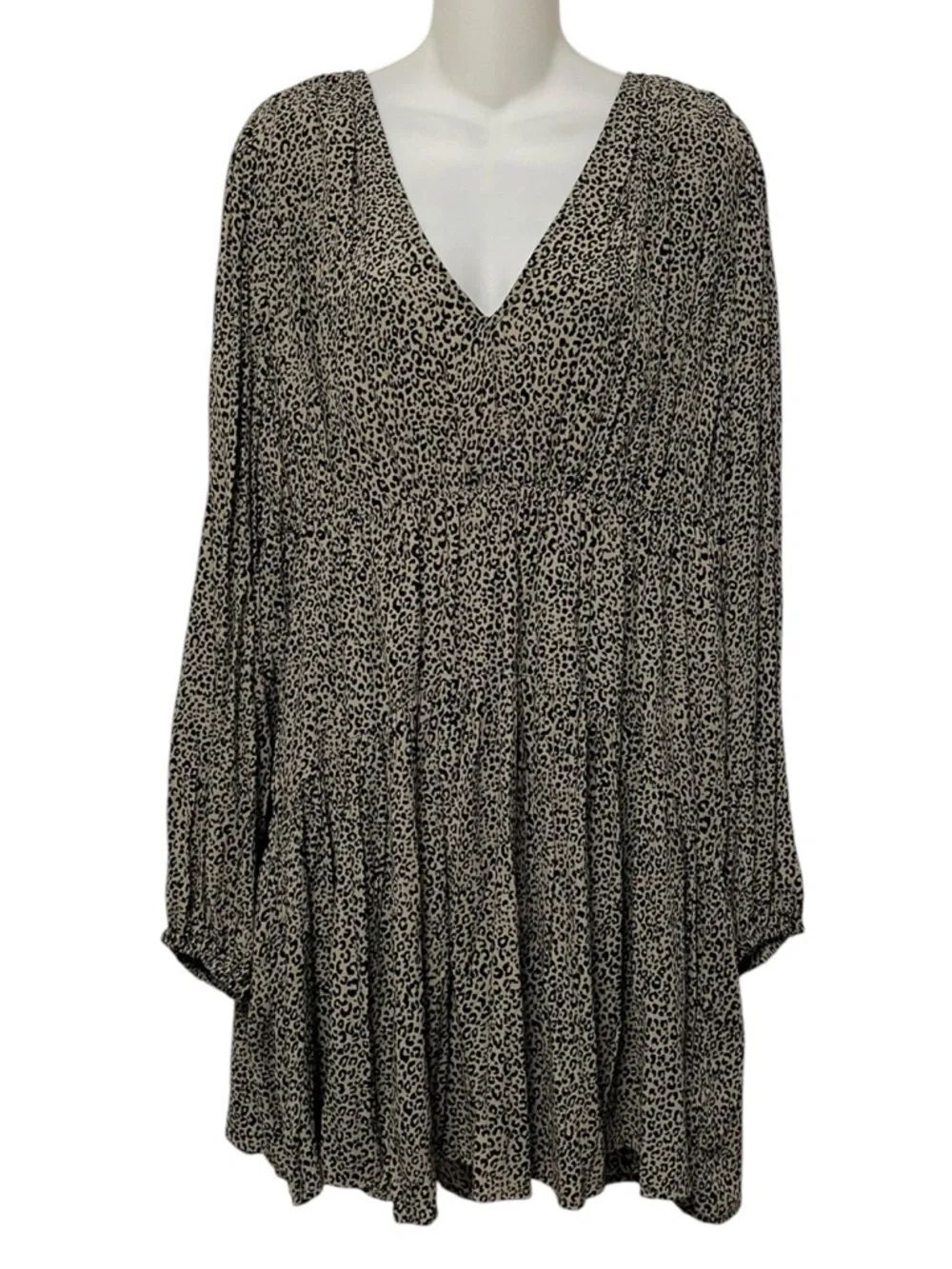 NWTโA NEW DAY Leopard Animal Print Boho Flare Dress L